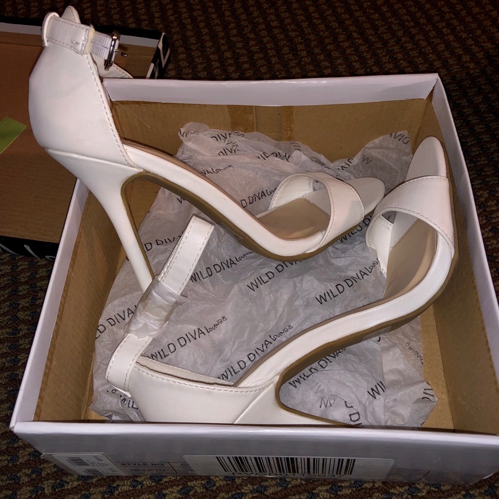 White Open Toed Heels